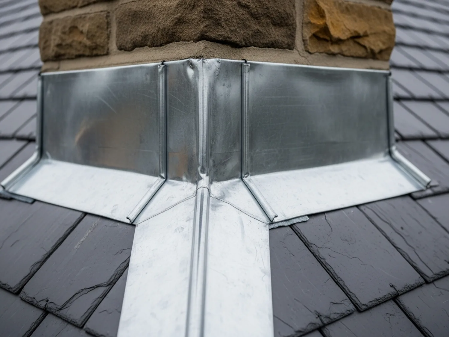 Réalisation : Raccord zinc au pied de cheminée — Résidentiel rénovation